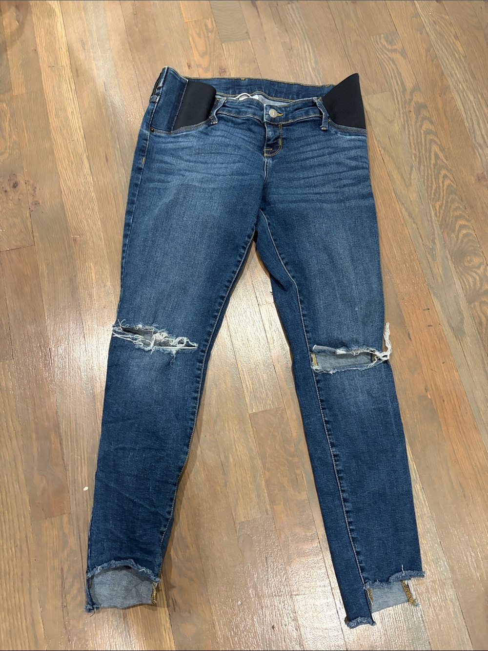 Isabel Maternity by Ingrid & Isabel Dark Blue Distressed Skinny Jeans